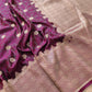 Purple Mashru Silk Jamewar Weaved Banarasi Saree