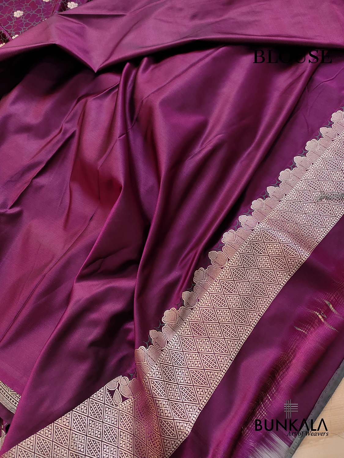 Purple Mashru Silk Jamewar Weaved Banarasi Saree