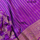 Purple Traditional Floral Jaal Design Kadwa Handweaved Pure Katan Silk Banarasi Saree