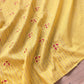 Yellow Cotton Embroidered Meenakari Floral Buti Work Saree