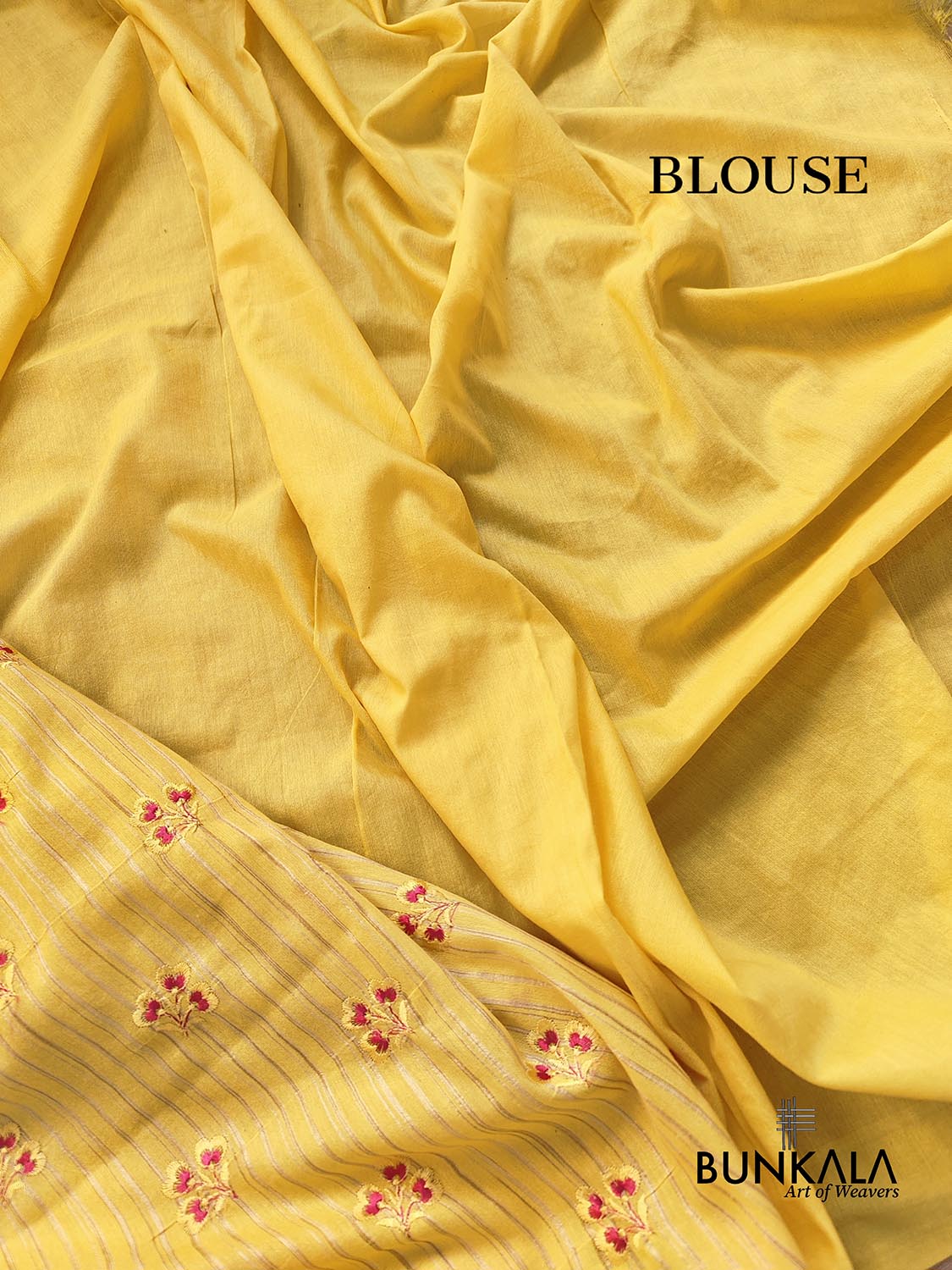 Yellow Cotton Embroidered Meenakari Floral Buti Work Saree