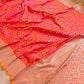 Pink and Orange Two Tone Jamewar Weaved Soft Mashru Silk Allover Small Paisley Buti Design Saree