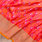 Pink and Orange Two Tone Jamewar Weaved Soft Mashru Silk Allover Small Paisley Buti Design Saree