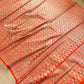 Burnt Orange Mashru Silk Brocade Weaved Banarasi Saree