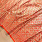 Burnt Orange Mashru Silk Brocade Weaved Banarasi Saree