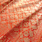 Burnt Orange Mashru Silk Brocade Weaved Banarasi Saree
