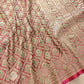 Maroon ane Green Mashru Silk Brocade Weaved Banarasi Saree