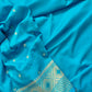 Peacock Blue Jamewar Weaved Soft Mashru Silk Floral Jaal Design Banarasi Saree