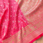 Pink Jamewar Weaved Soft Mashru Silk Floral Jaal Design Banarasi Saree