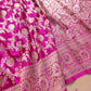 Pink Floral Jaal Banarasi Mashru Silk Saree