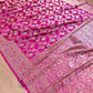 Pink Floral Jaal Banarasi Mashru Silk Saree