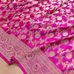 Pink Floral Jaal Banarasi Mashru Silk Saree