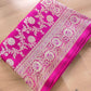 Pink Floral Jaal Banarasi Mashru Silk Saree