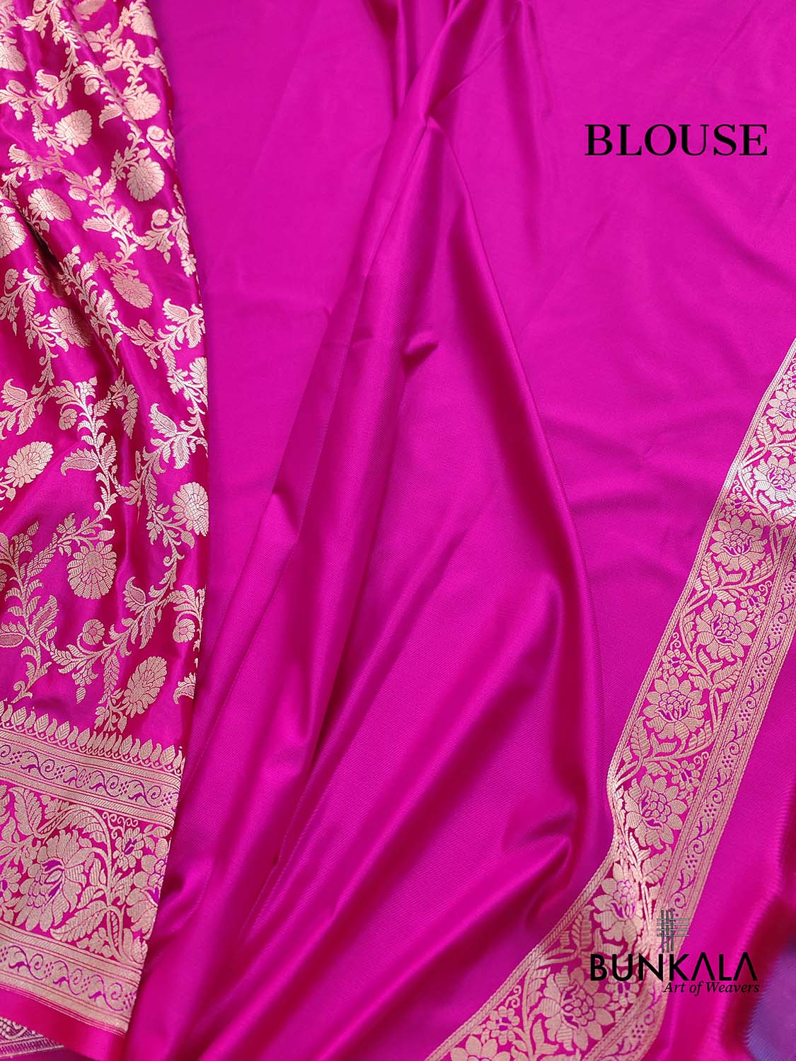 Pink Floral Jaal Banarasi Mashru Silk Saree