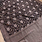 Jet Black Sona Rupa Pure Georgette Floral Jaal Design Handloom Banarasi Saree