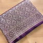 Dark Purple Mashru Silk Silver Zari Brocade Weaved Banarasi Saree