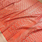 Bright Orange Mashru Silk Gold Zari Brocade Weaved Banarasi Saree