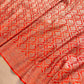 Bright Orange Mashru Silk Gold Zari Brocade Weaved Banarasi Saree