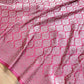 Gajri Pink Mashru Silk Silver Zari Brocade Weaved Banarasi Saree