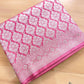 Gajri Pink Mashru Silk Silver Zari Brocade Weaved Banarasi Saree