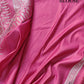 Gajri Pink Mashru Silk Silver Zari Brocade Weaved Banarasi Saree