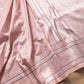 Light Nude Pink Pure Katan Silk Allover Small Gold and Silver Zari Buti Kadwa Handweaved Banarasi Saree
