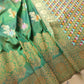 Green Two Tone Allover Buta Meenakari Silk Banarasi Saree