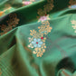 Green Two Tone Allover Buta Meenakari Silk Banarasi Saree