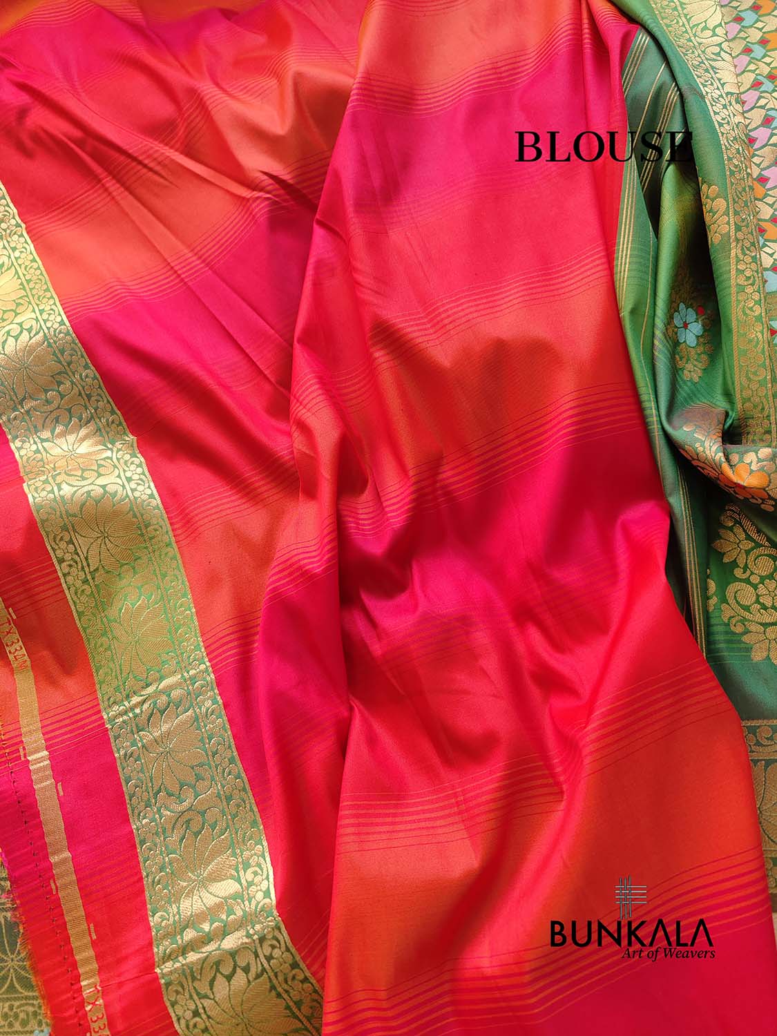 Green Two Tone Allover Buta Meenakari Silk Banarasi Saree