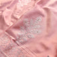 Pastel Peach Pink Pure Katan Silk Allover Silver Zari Hand Woven Kadwa Buta Ektara Banarasi Saree