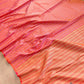 Pink Double Shade Pure Katan Silk Sona Rupa Stripe Design Double Tana Handloom Banarasi Saree