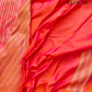 Pink Double Shade Pure Katan Silk Sona Rupa Stripe Design Double Tana Handloom Banarasi Saree