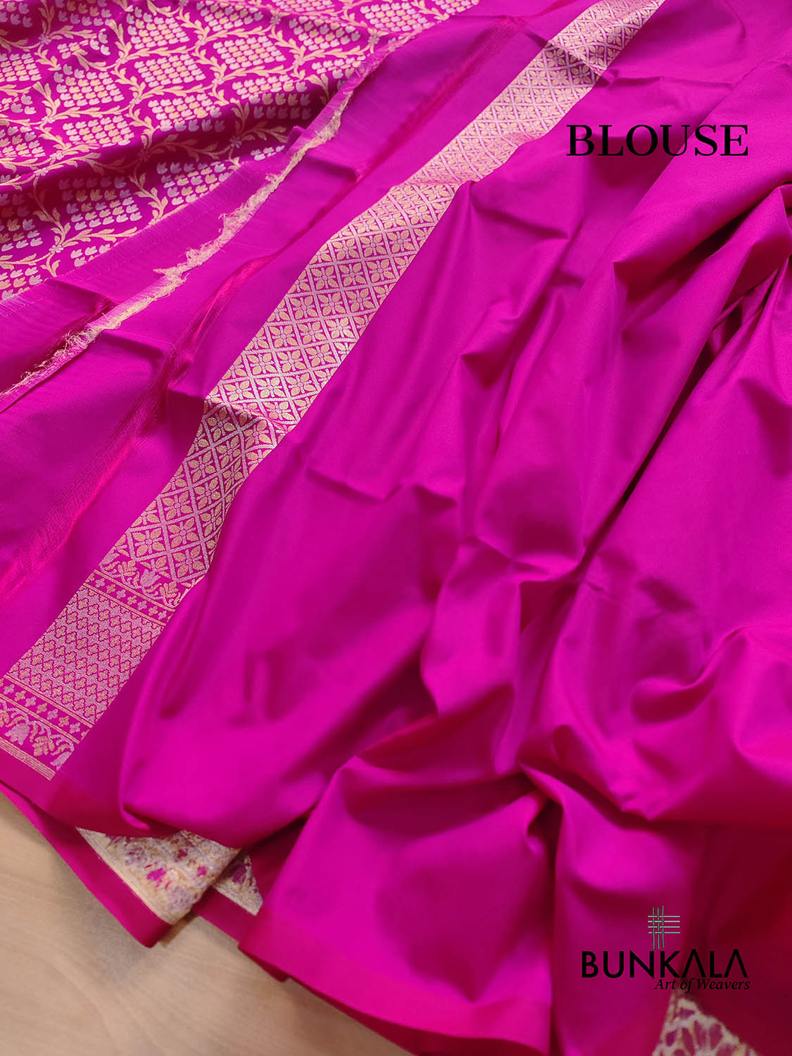 Pink Jangla Banarasi Silk Saree