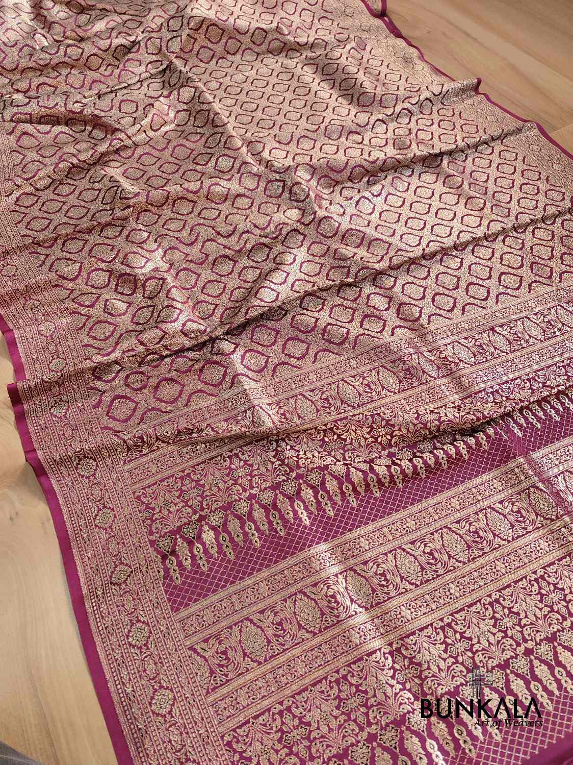 Deep Purple Mashru Silk Banarasi Saree