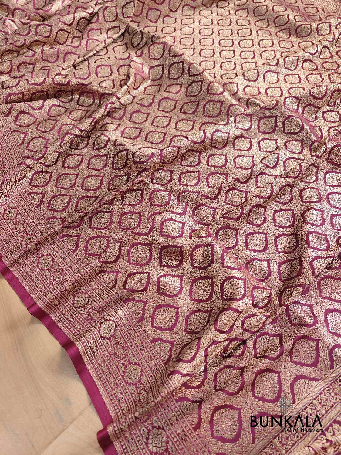 Deep Purple Mashru Silk Banarasi Saree