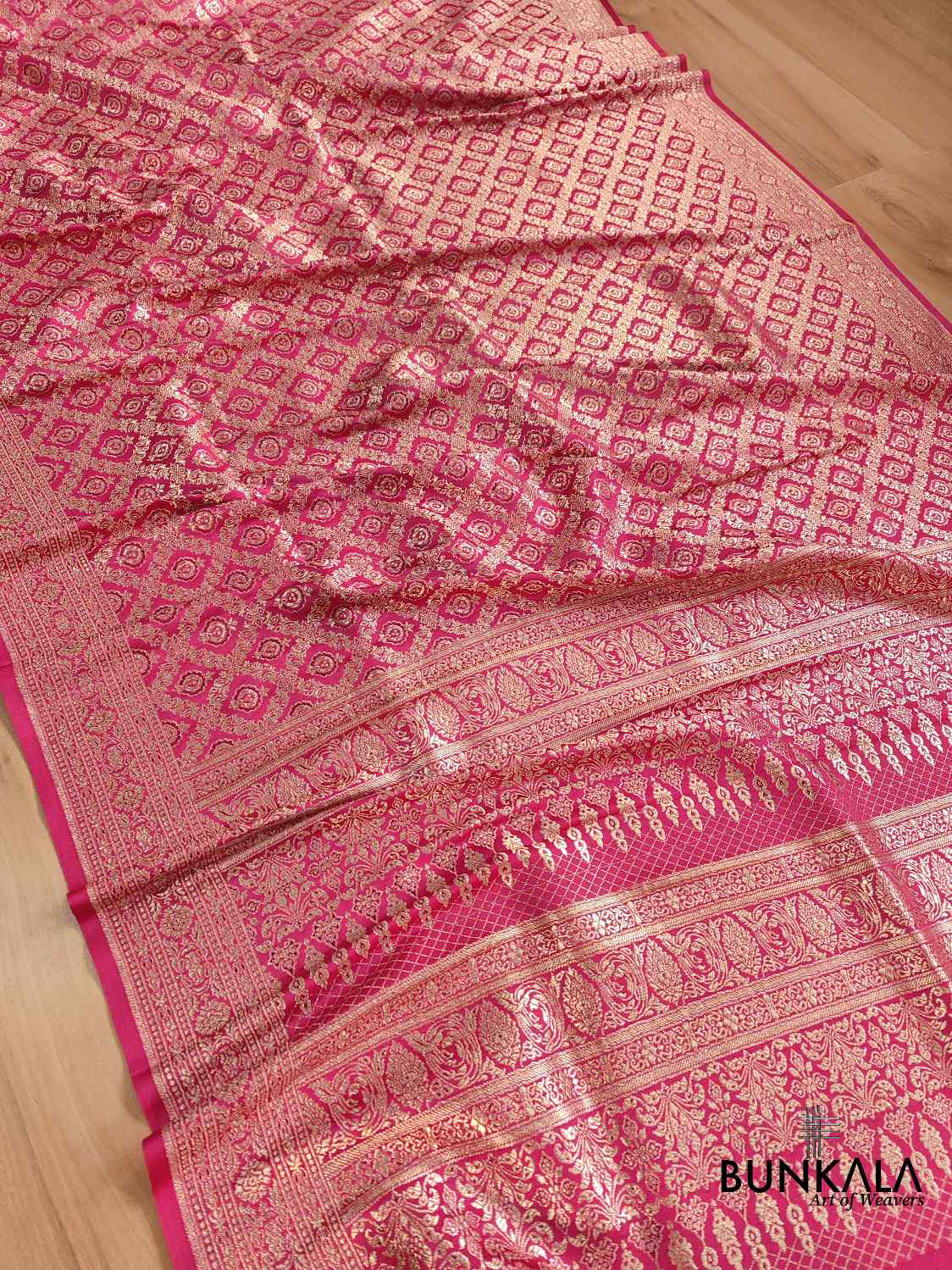 Shade of Grace Dark Pink Mashru Silk Banarasi Saree