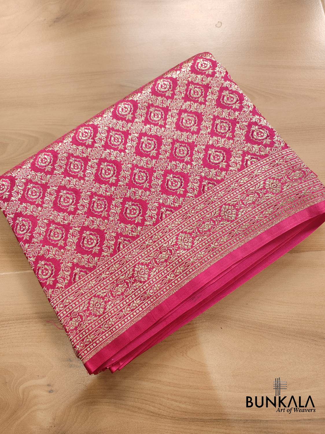 Shade of Grace Dark Pink Mashru Silk Banarasi Saree