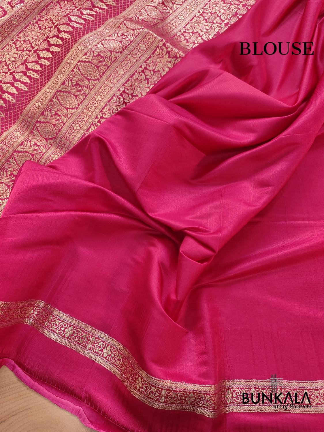 Shade of Grace Dark Pink Mashru Silk Banarasi Saree