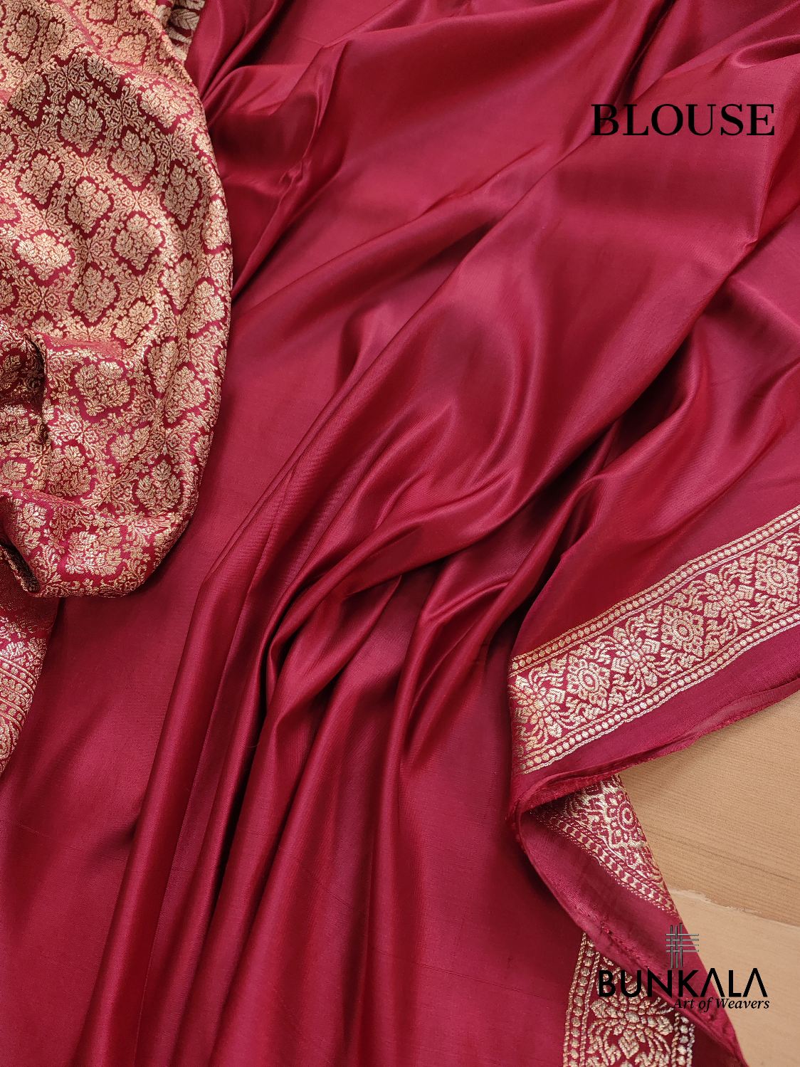 Bridal Beauty Dark Maroon Mashru Silk Banarasi Saree