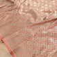 Glimmering Peach Meenakari Mashru Silk Banarasi Saree