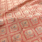 Glimmering Peach Meenakari Mashru Silk Banarasi Saree