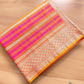 Pink and Orange Two Tone Color Mashru Silk Striped Design Jamewar Weaved Banarasi Saree