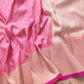 Light Pink Mashru Silk Leaf Design Jamewar Weaved Allover Small Buti Banarasi Saree