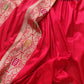 Bridal Red Pure Katan Silk Meenakari Rose Design Buta Handloom Banarasi Saree