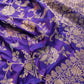 Royal Plum Melody Purple Two Tone Floral Nakshi Heritage Design Pure Katan Silk Kadwa Handwoven Meenakari Banarasi Saree