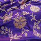 Royal Plum Melody Purple Two Tone Floral Nakshi Heritage Design Pure Katan Silk Kadwa Handwoven Meenakari Banarasi Saree