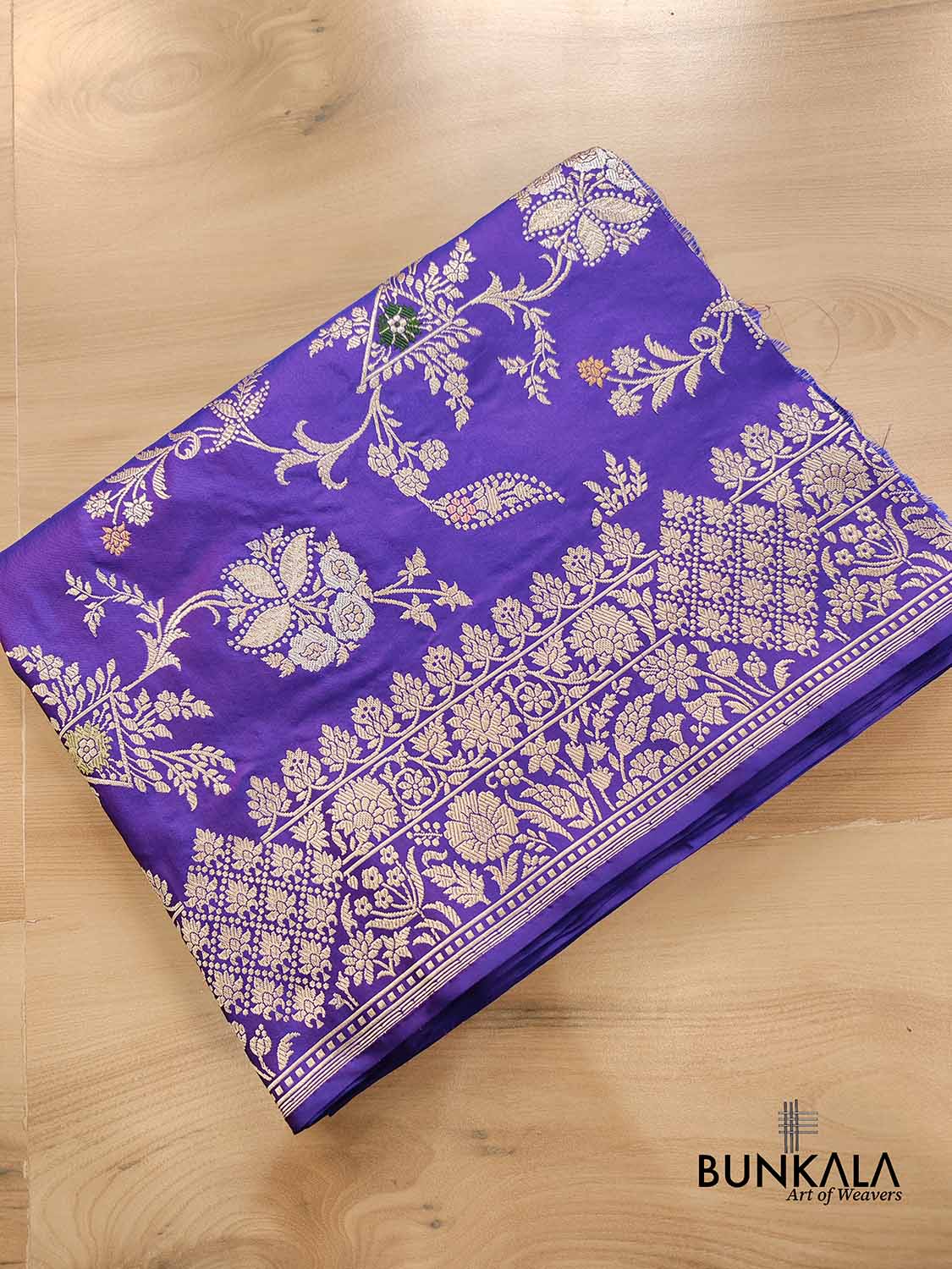 Royal Plum Melody Purple Two Tone Floral Nakshi Heritage Design Pure Katan Silk Kadwa Handwoven Meenakari Banarasi Saree