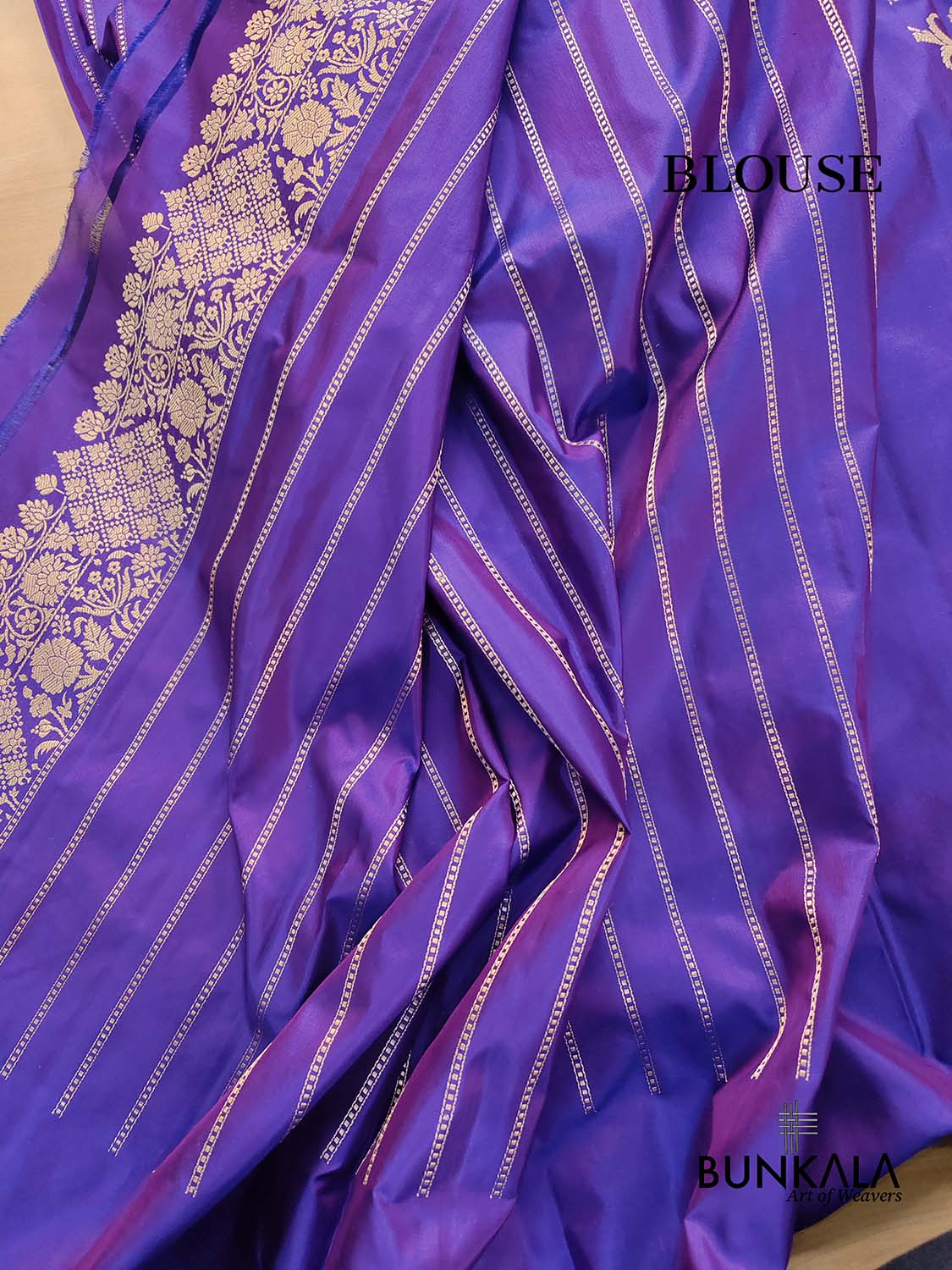 Royal Plum Melody Purple Two Tone Floral Nakshi Heritage Design Pure Katan Silk Kadwa Handwoven Meenakari Banarasi Saree