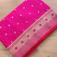 Rani Pink Mashru Silk Jamewar Weaved Floral Jaal Design Banarasi Saree