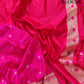 Rani Pink Mashru Silk Jamewar Weaved Floral Jaal Design Banarasi Saree